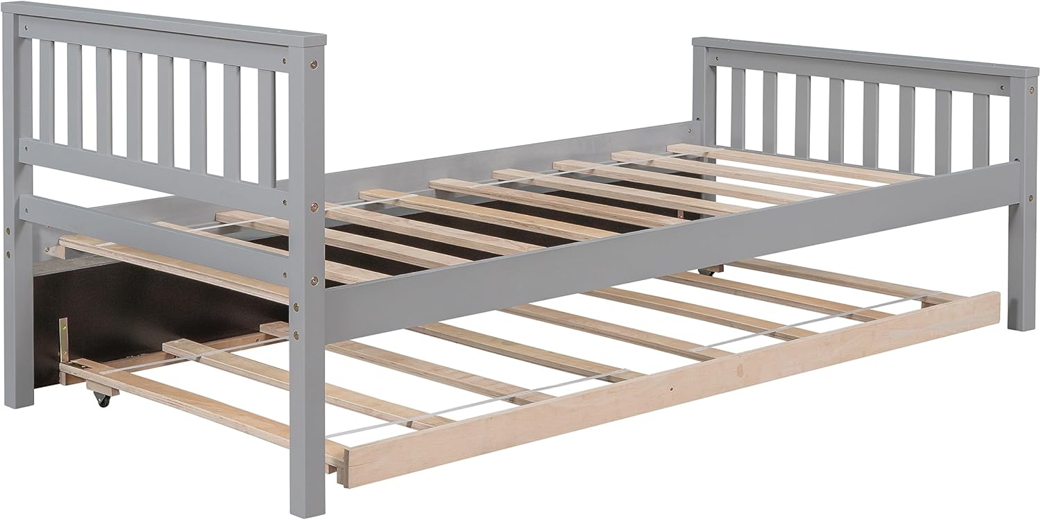 Bellemave Espresso Wood Twin Platform Bed Frame with Headboard/Footboard, Modern Design, Solid Wood Slat Support, Easy Assembly