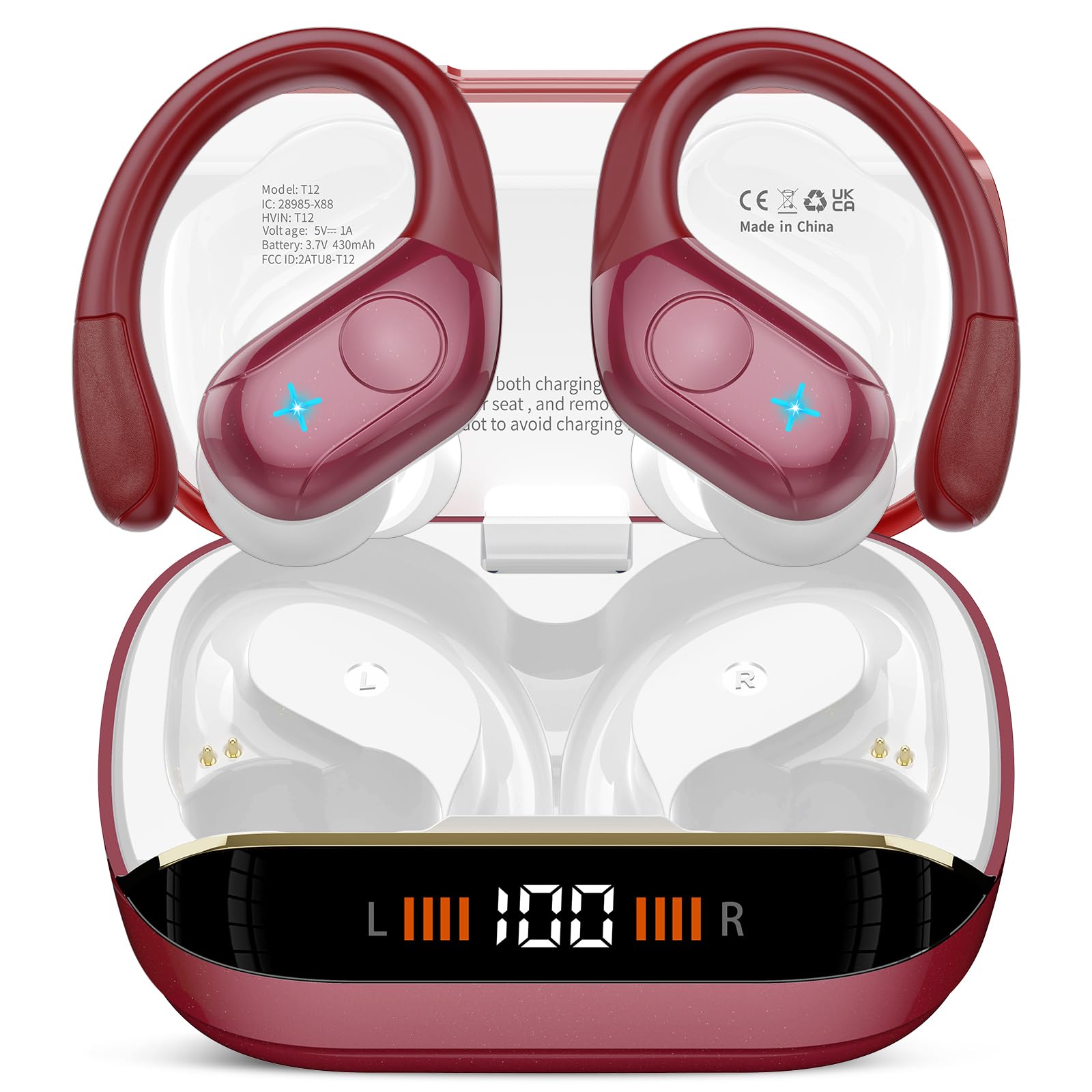 Ecouteurs Bluetooth Sans Fil Sport, 75H Ecouteurs Bluetooth 5.3 Avec