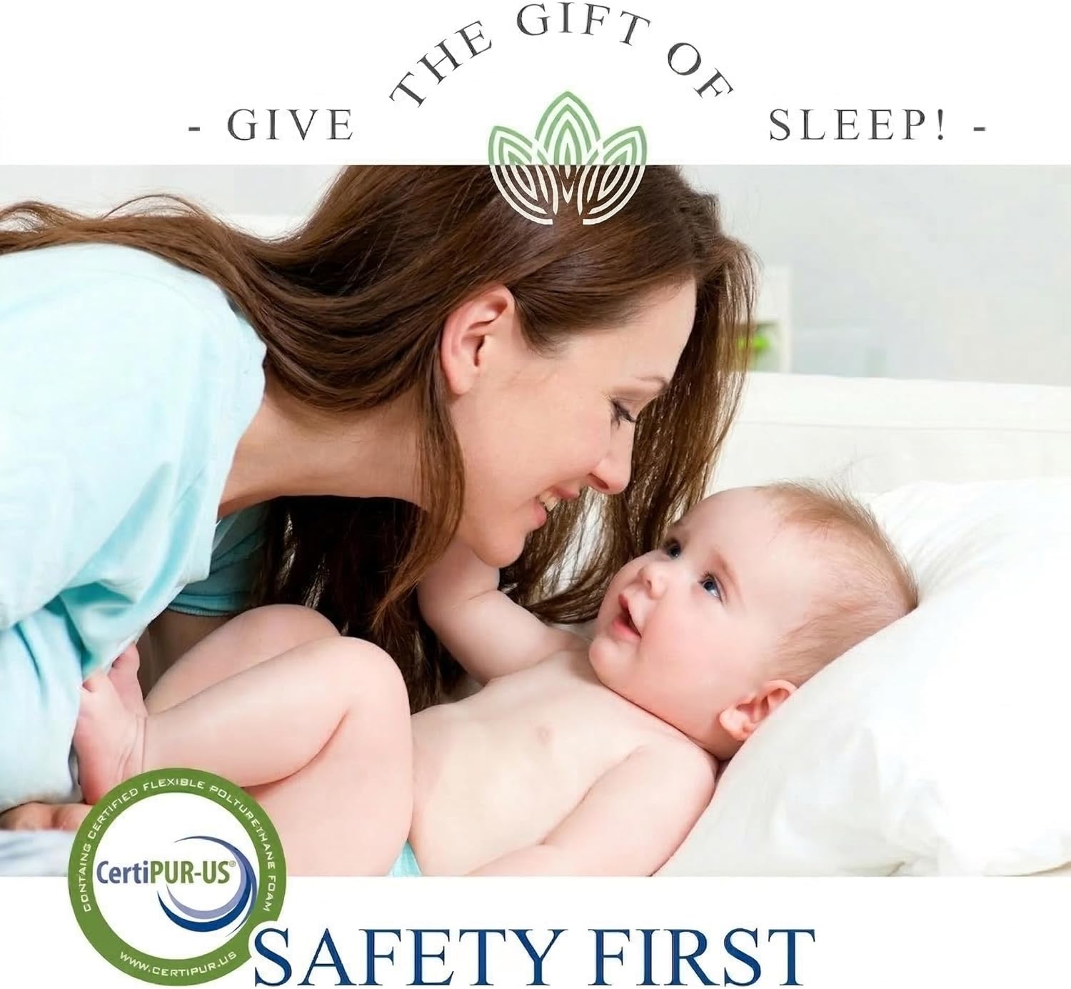 Organic Cotton Dual-Sided Crib Mattress | 2-Stage Premium Memory Foam CertiPUR-US Hypoallergenic Baby Mattress, Firm Support for Infant, Cooling Gel for Toddler, Waterproof Washable Cover, 52x27.5x5.5