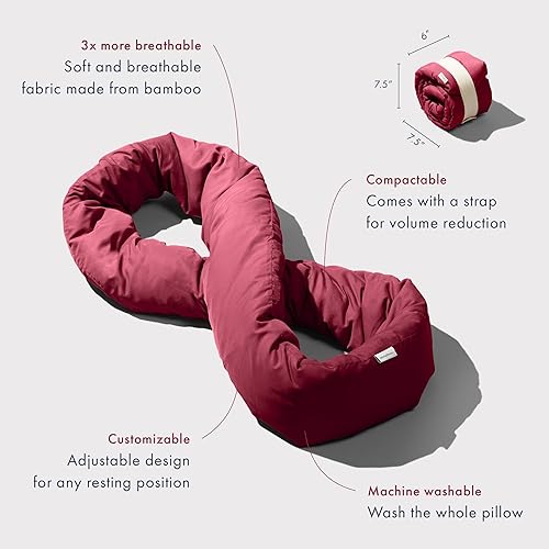Miniatura 3 de Huzi Infinity Pillow - Almohada cervical de viaje, bufanda versátil y suave con soporte en 360º, lavable a máquina, para usar en hogar, viajes