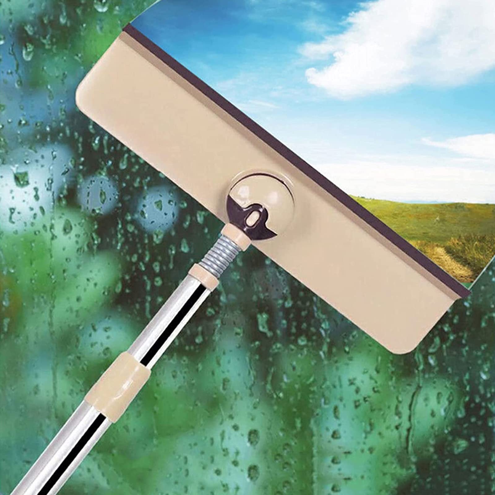 Brosse de nettoyage de vitres pour laver les fenêtres hautes sans traces ni effort