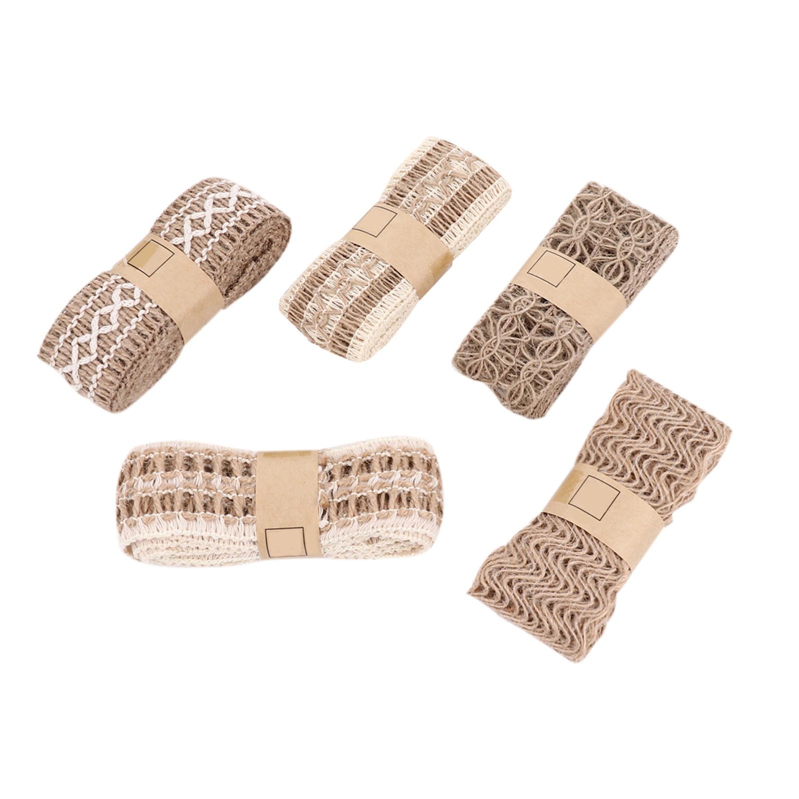 15piezas Cintas De Arpillera y Encaje De Para Manualidades Paquete De Decoración De Bodas y Material Resistente y Elegante Para Proyectos