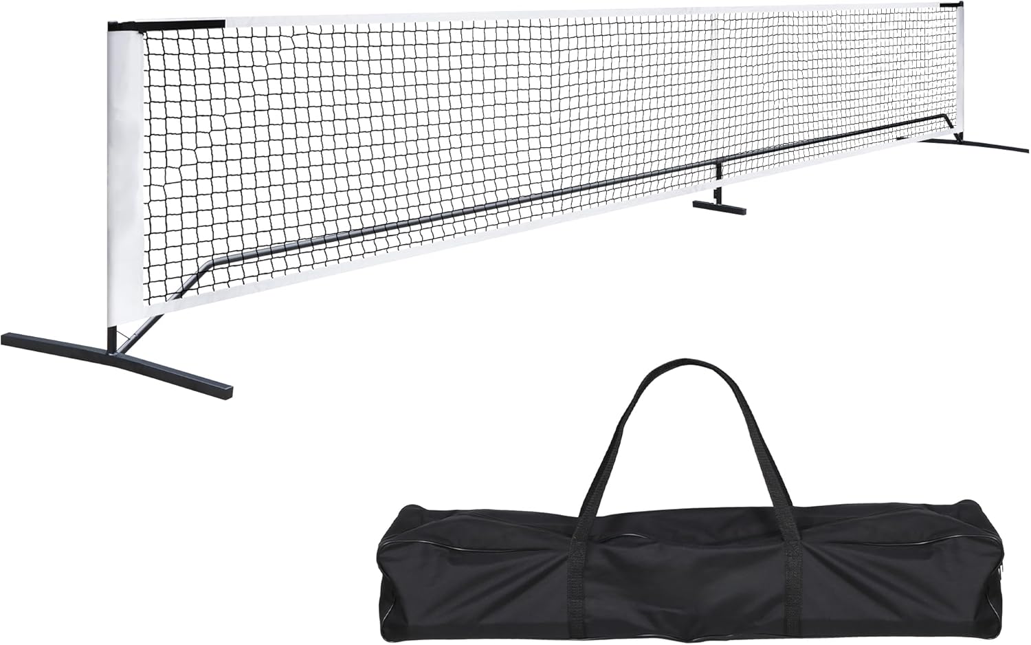 Pickleball Set with Net for Driveway, Portable Pickle Ball Net System with Stable Metal Frame and 22FT Regulation Size Net for Outdoor Indoor Game, with Carry Bag