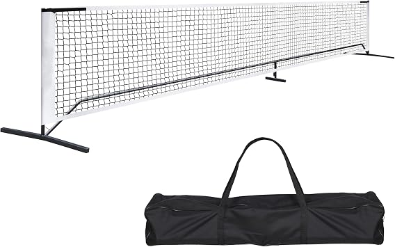 Pickleball Set with Net for Driveway, Portable Pickle Ball Net System with Stable Metal Frame and 22FT Regulation Size Net for Outdoor Indoor Game, with Carry Bag
