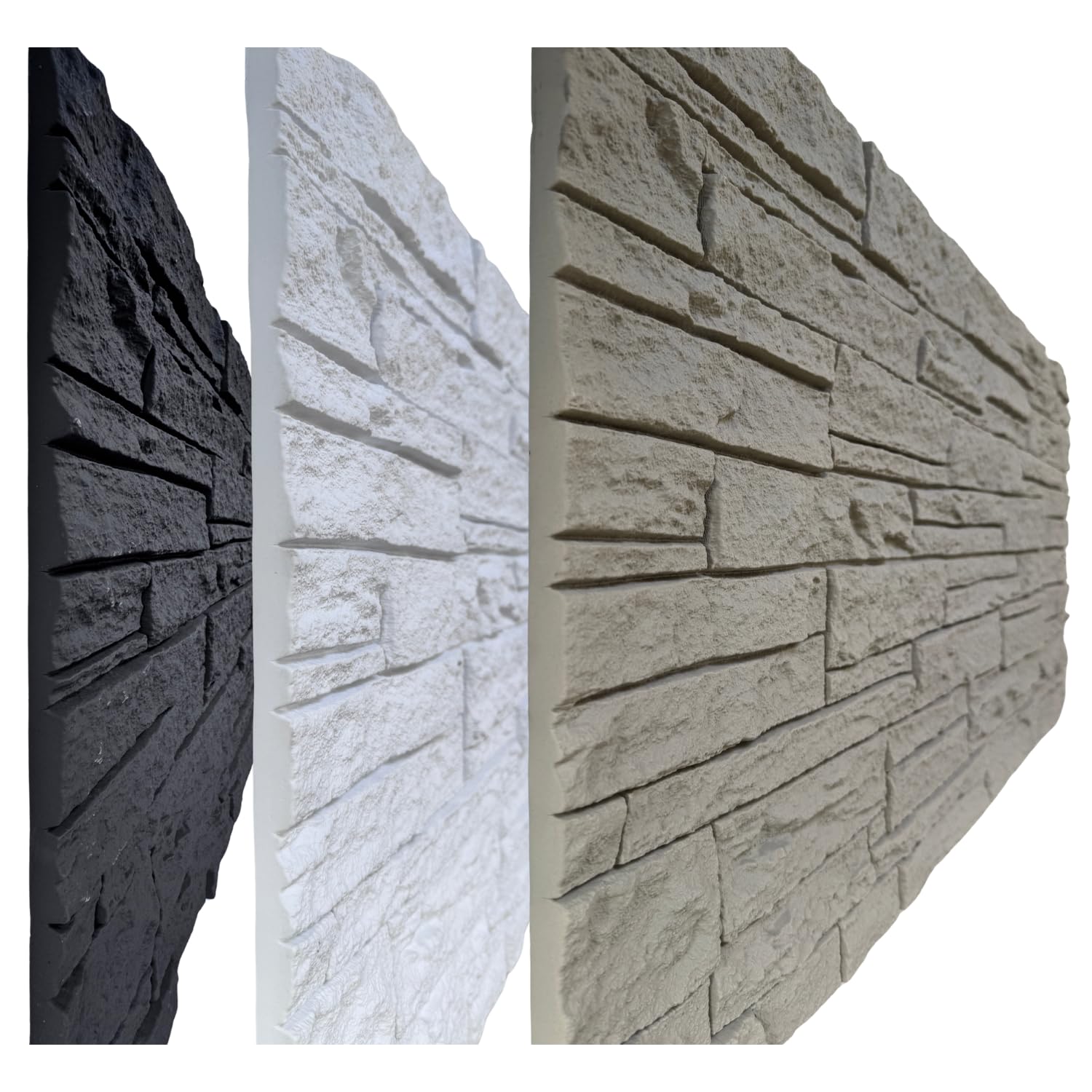 eacommerce | Pannelli a muro 3D | Set 4 pezzi, poliuretano, effetto pietra, 120x60x2,5 cm | Isolante termico e acustico, autoestinguente, resistente umidità | Decorazione realistica (Grigio Ardesia)
