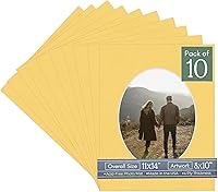 Vista 6 de CountryArtHouse Marco ovalado de 11 x 14 pulgadas, sin ácido, con núcleo blanco, corte biselado para fotos de 8 x 10 pulgadas, se adapta a marcos