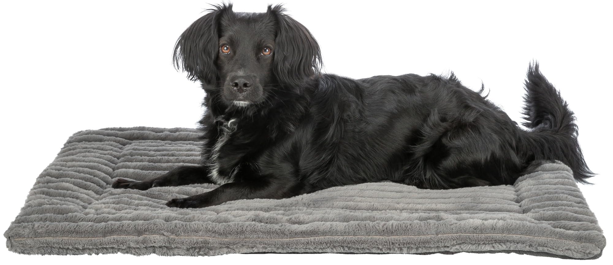 TRIXIE Hundematte Lonni, weich & pflegeleicht – 130 x 90 cm, grau | Weiche, komfortable Liegematte mit rutschfestem Boden – für Hunde, kuschelig und angenehm gepolstert