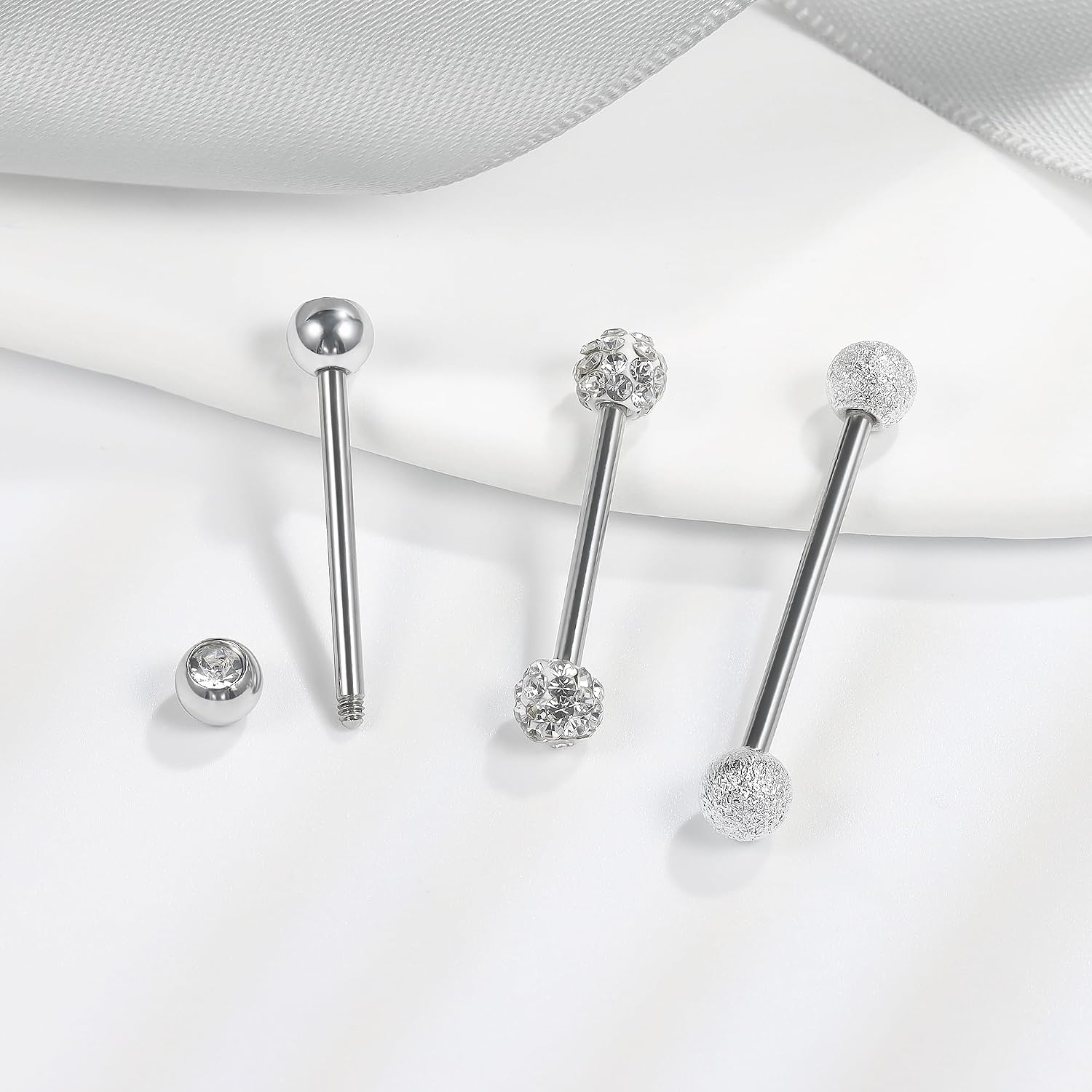 14G 16G Nipple Piercings Tongue Rings Externally Threaded Hypoallergenic 316L Surgical Steel Nipple Tongue Barbell Piercing Jewelry for Women Men 12mm 14mm 16mm 19mm 22mm