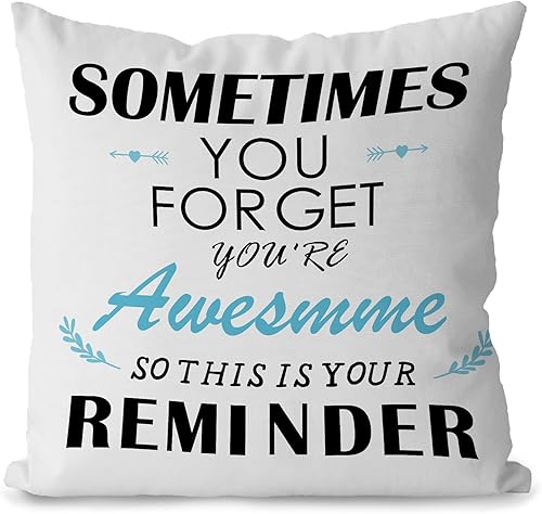 Miniatura 1 de Regalos de aliento para mujeres, Sometimes You Forget Your Awesome Gifts, You are Awesome Gifts for Women Pillow Cover 18x18, regalos de ánimo,