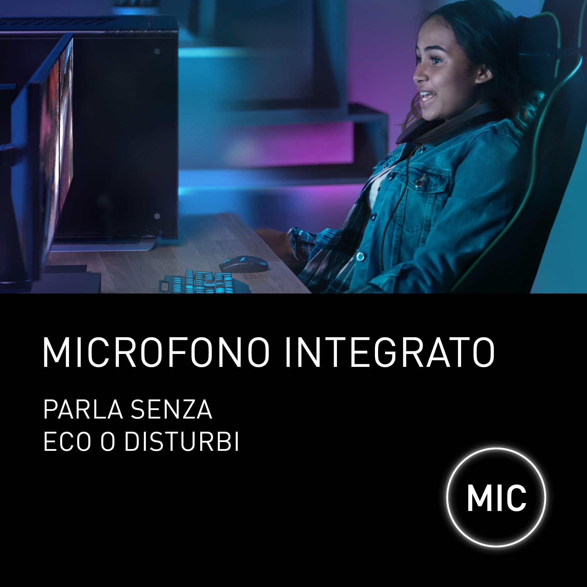 Panasonic SC-GN01, Sistema di Altoparlanti da Gioco, Cuffie Indossabili, 4 W, Design Ergonomico, 3 Modalità Audio, Microfono Incorporato, USB