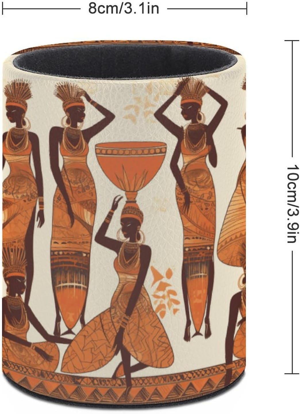 African Tribal Woman Pen Holder Desk Organizer for Office Workspace image 2