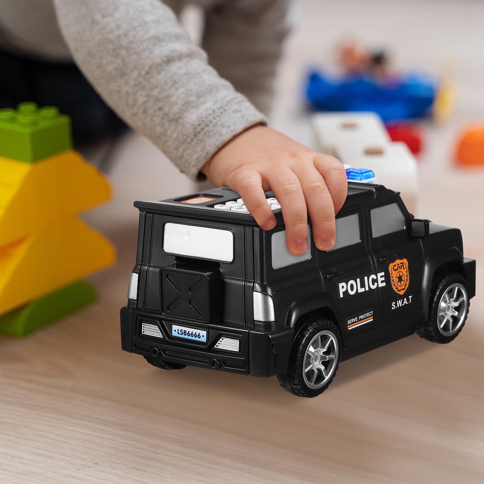 Abaodam Tirelire Électronique Plastique Solide de Voiture Reconnaissance D'empreinte Digitale Idéal pour Cadeau de Vacances pour Billets et Pièces