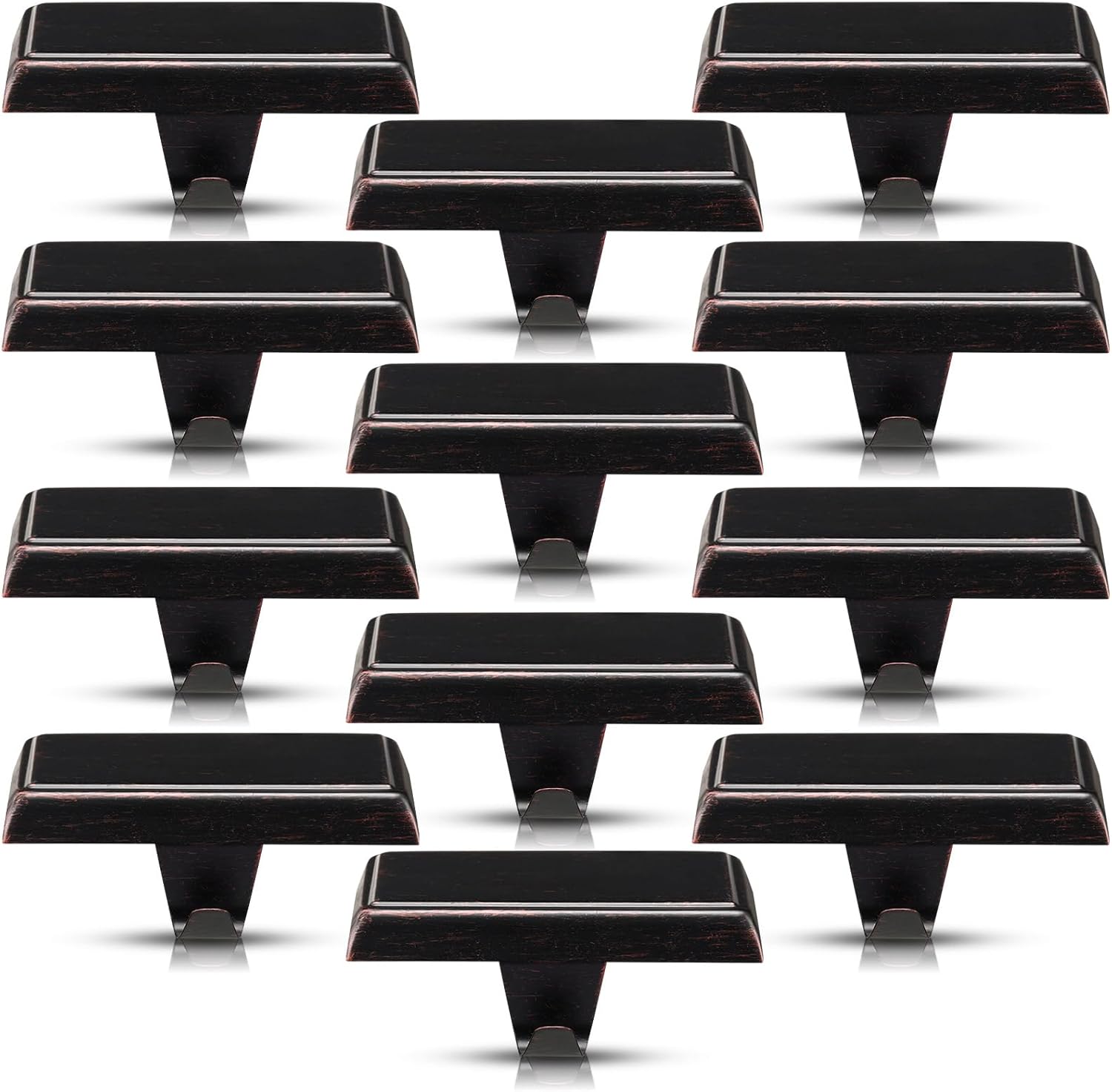 Leinuosen 6 Pcs Christmas Stocking Holders Mantel Hangers Xmas Low Profile Stocking Holder Weighted Mantle Hooks for Heavy Holders Bases for Fireplace (Luster Bronze)