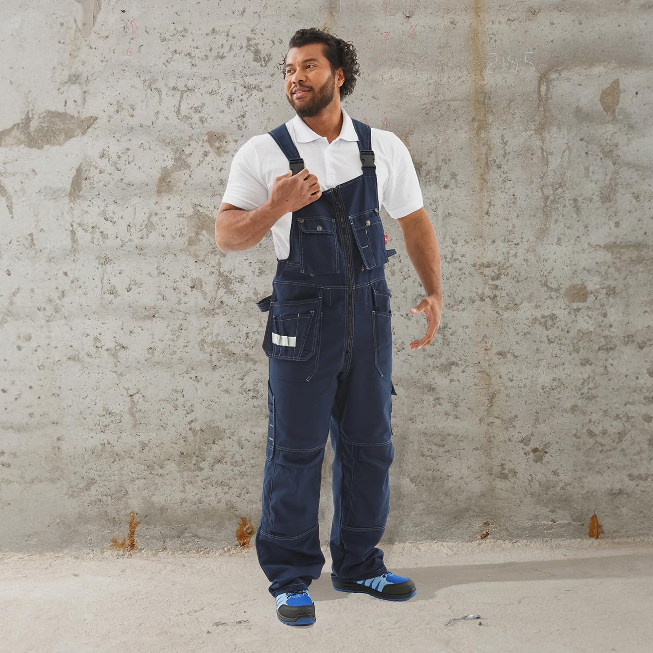 Men's Work Overalls UnionSpace – Durable Heavy Duty Bib Overalls with Reinforced Knees and Multi-Pocket Design