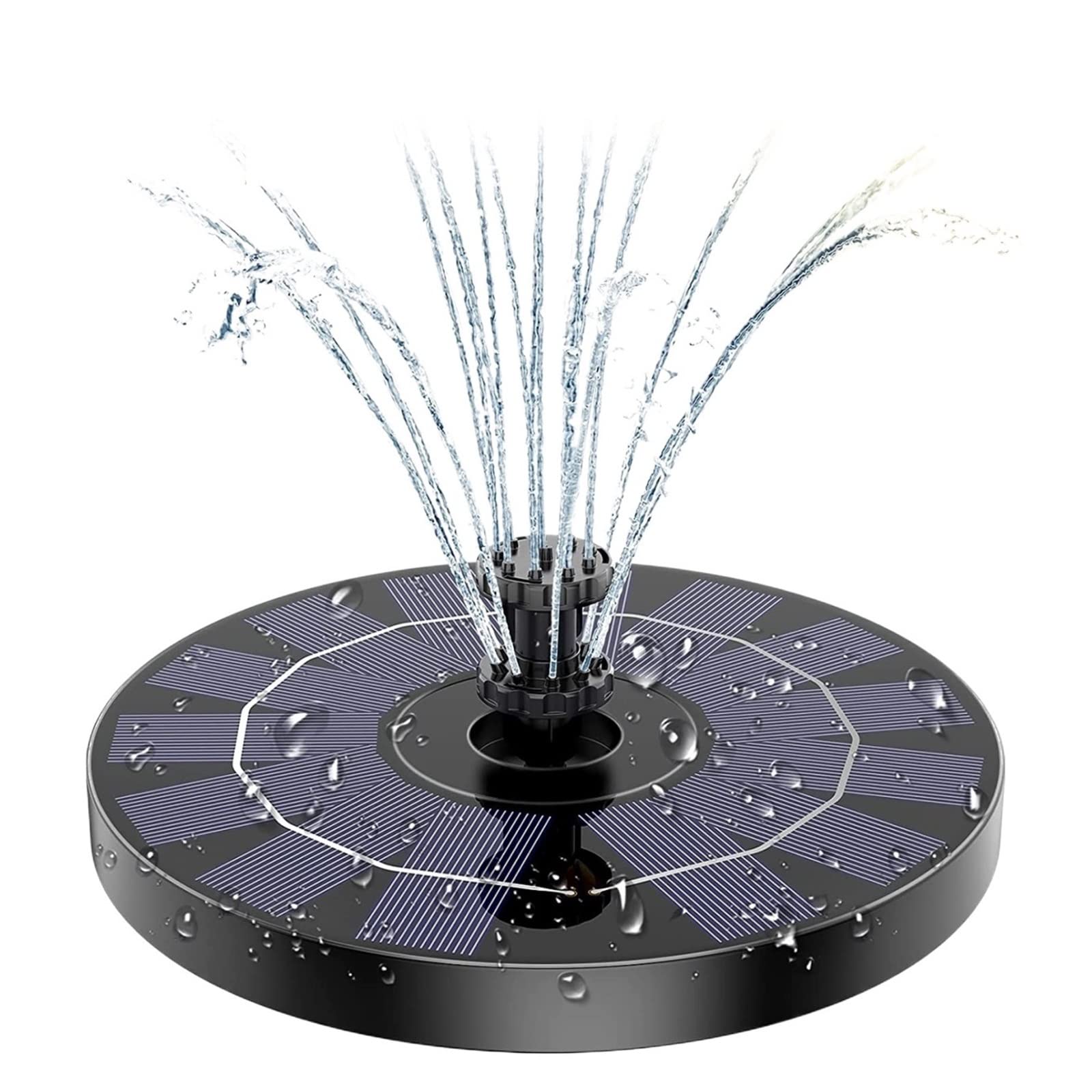 Solar Fountain Pump 3.5W Water with 6 Nozzles, Powered for Bird Bath, Fish Tank, Pond Efficient Use Of Energy