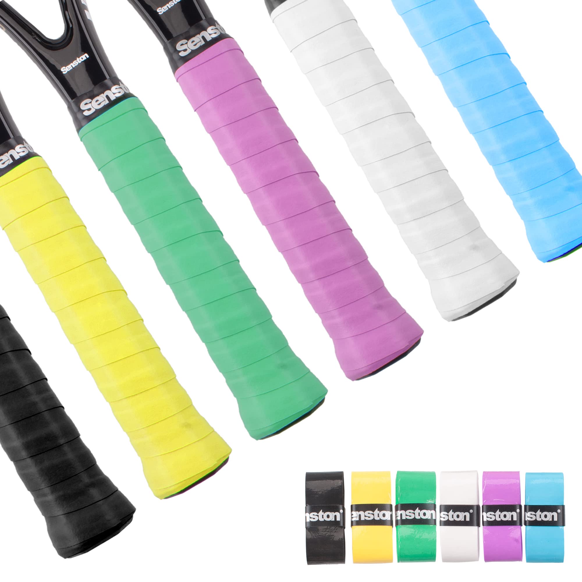 6 Overgrip Antiscivolo Per Racchetta Da Tennis - Nastro In PU Con Memory Foam, Multicolore, Per Badminton E Squash
