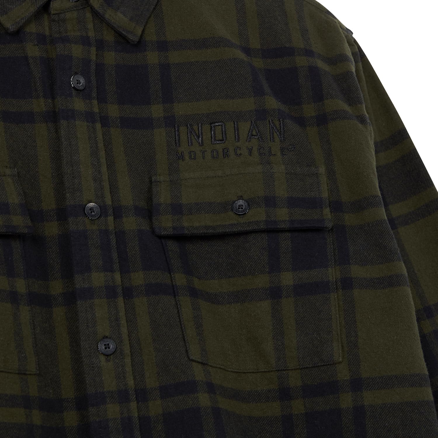 Indian Motorcycle Men's San Jose Plaid Shirt, Green - 2864935