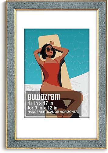 Miniatura 67 de Marco de gamuza de 10 x 13 pulgadas, marco individual, elegante marco verde de 10 x 13 pulgadas con paspartú para fotos de 8.5 x 11 pulgadas, para