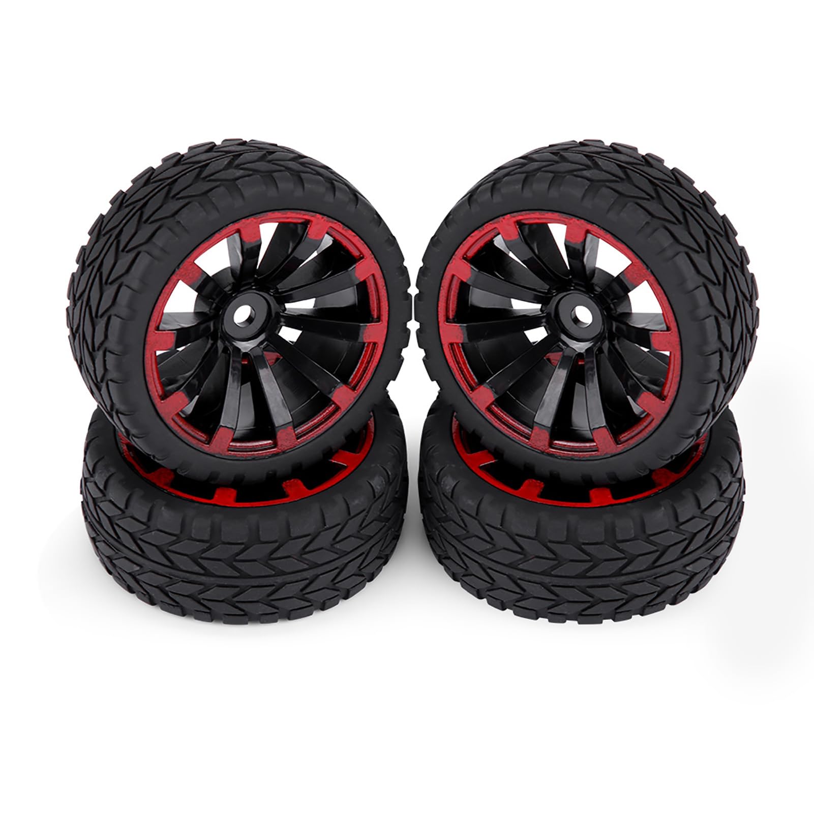 equlup 4Pcs 1/10 Racing Car Tires Tyres, Racing Off Road Vehicle Wheel Rim for Racing RC Model Car (Wheat Ear embryonic Flower)