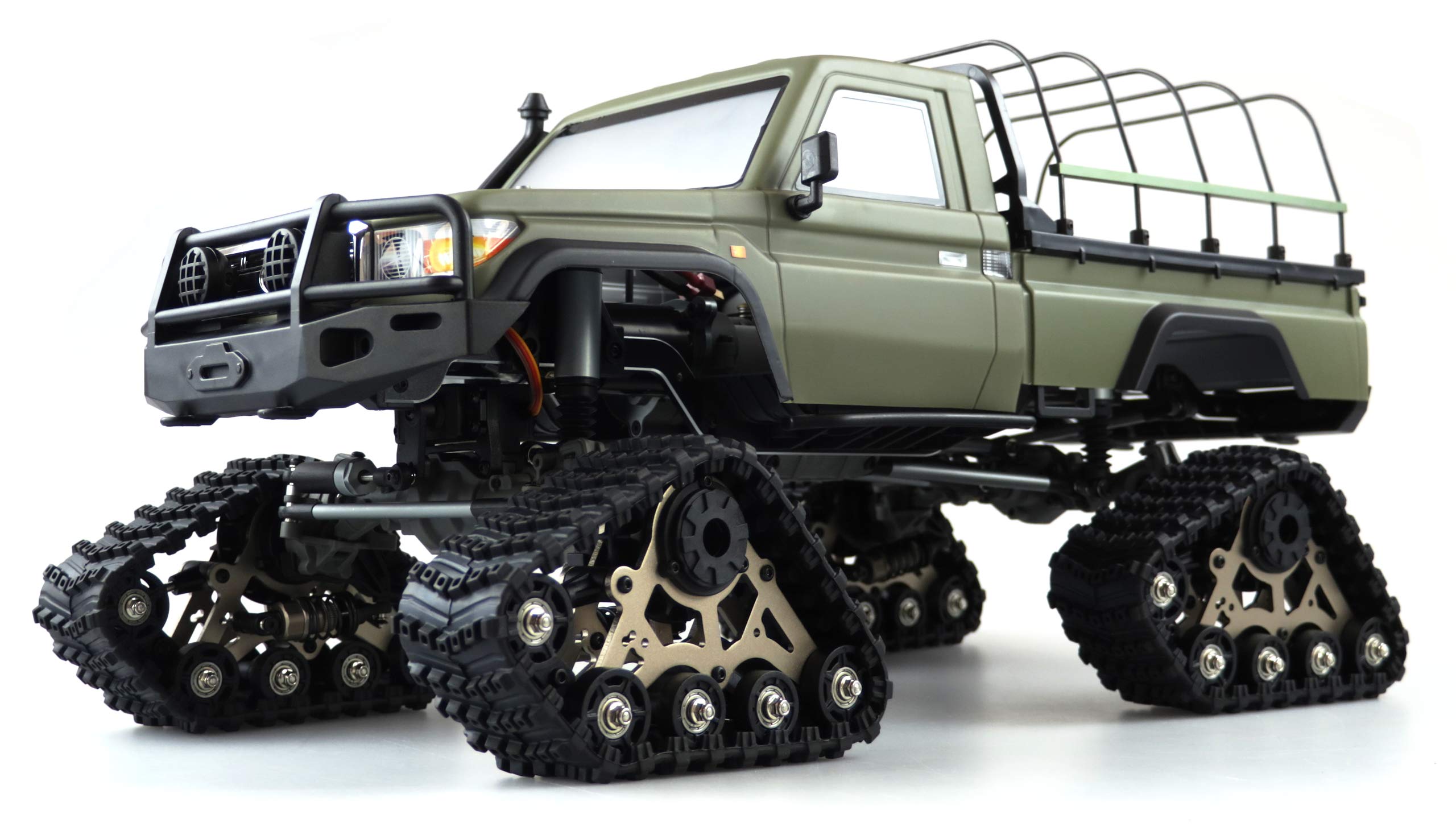 Amewi AMXRock RCX10BTS Scale Crawler Pick-Up RTR Brushed 1:10 RC Modellauto Elektro piñones, Color Verde Mate