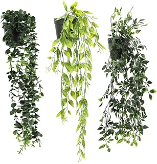 インテリアグリーン 3種セット 造花 観葉植物 鉢付き 置くだけ 吊り下げ 虫が寄ってこない 水やり不要 癒し