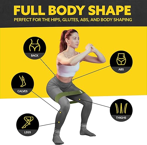 Miniatura 5 de Bandas de resistencia de tela para entrenamiento, bandas de glúteos para mujeres y hombres, juego de ejercicio para piernas y glúteos, bandas de