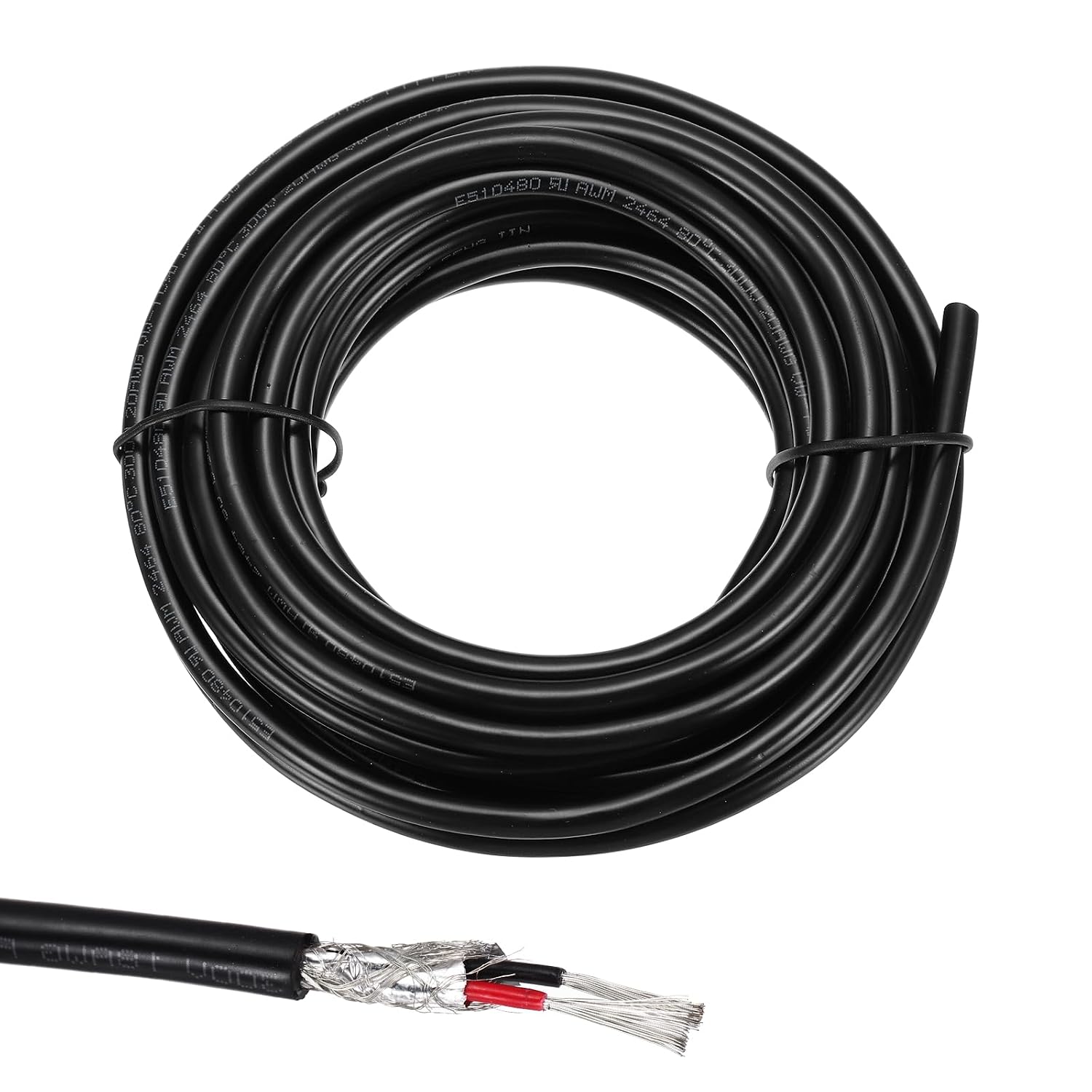QUARKZMAN 1 x UL2464 20 AWG екранований кабель 5,5 м (18 футів), 300 В, 2 провідники, електричний дріт з ЧПК ПВХ з подвійним екран