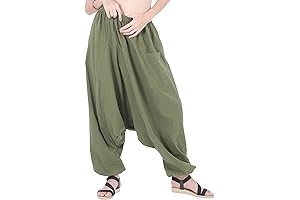 100% Cotton Boho Baggy Hippie Hippy Pants Harem Aladdin Yoga Pants for Men Women