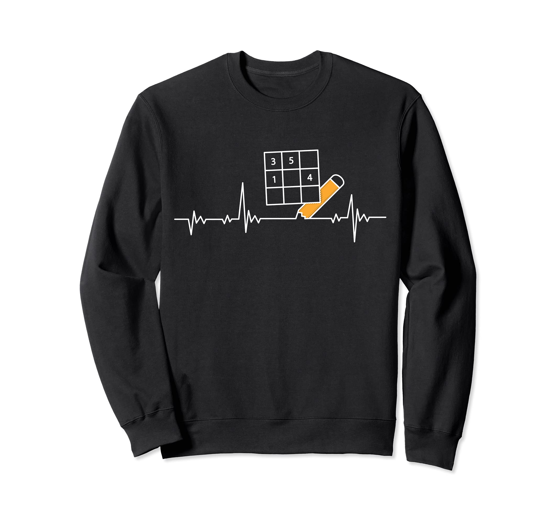 Sudoku Heartbeat Number Puzzle Game Sudoku Gift Sweatshirt, Black