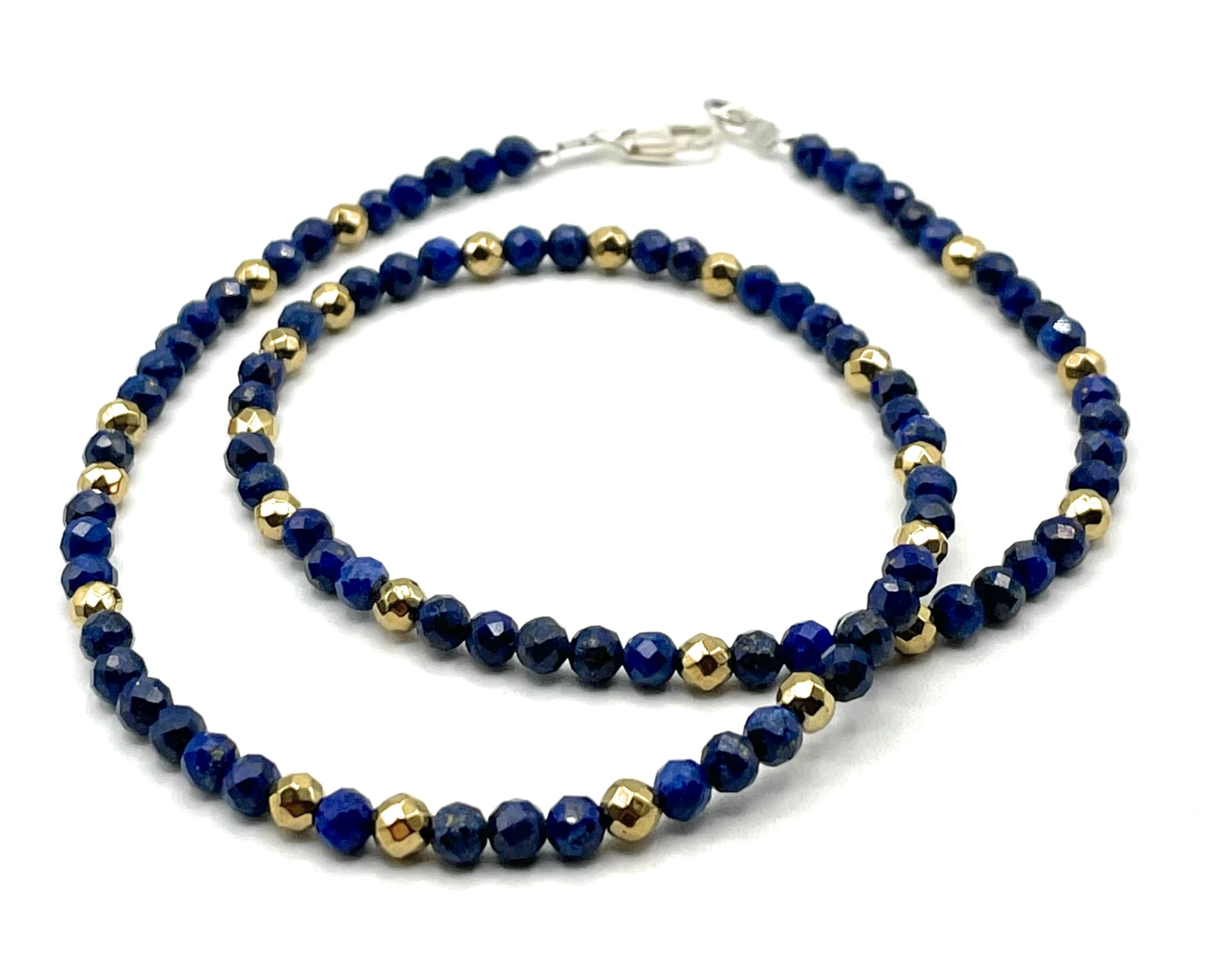 Collier lapislazuli et hématite dorée, l'expression de votre force intérieure - 8