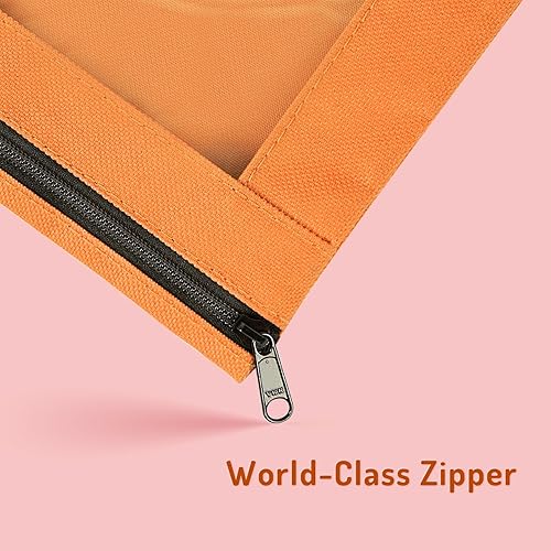 Vista 16 de Forvencer Estuche para lápices de 3 anillas, estuche transparente con cremallera suave, bolsa de lápices de gran capacidad con 3 ojales reforzados