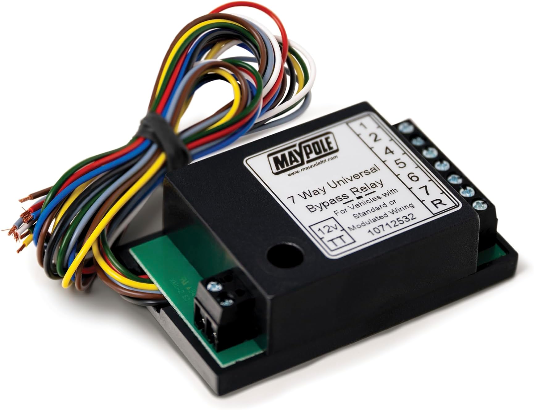 Maypole 12V 7 Way Bypass Relay with Audible Buzzer Trailer and Caravan Towing Electrics