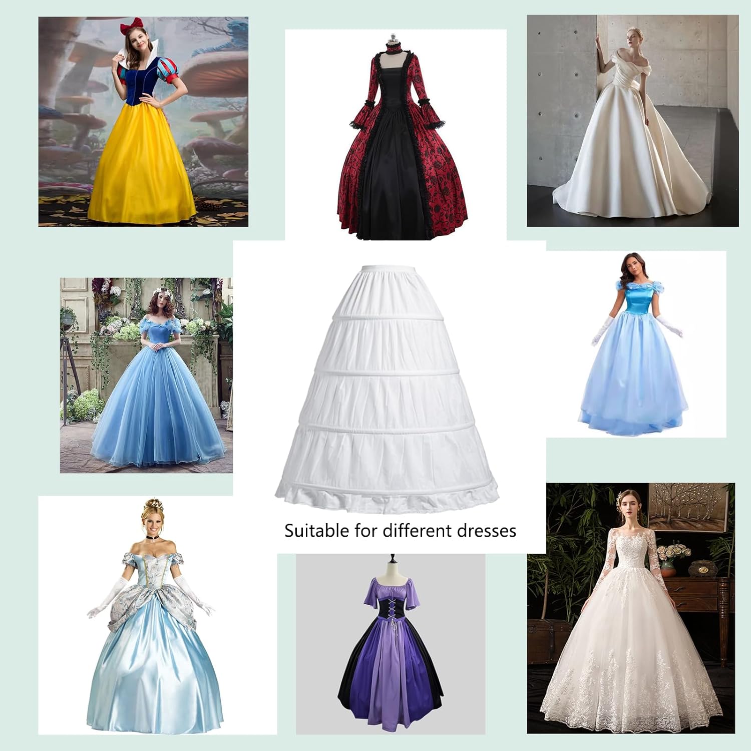 Cotton Hoop Petticoat Skirt For Women Under Dress A-Line Crinoline Bridal Wedding Dress Ball Gown - Image 5