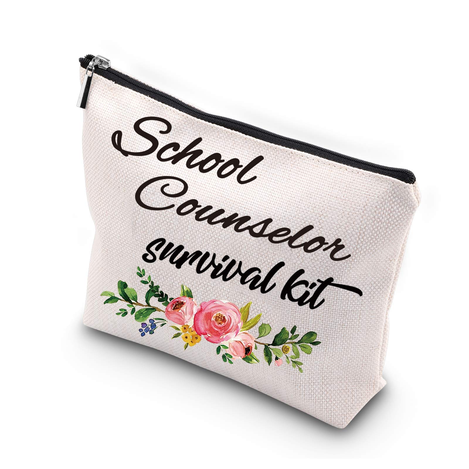 WCGXKO Generic School Counselor Gift Counselor Survival Kit Portable Travel Accessories Toiletry Bag Makeup Bag Talk Less Smile More