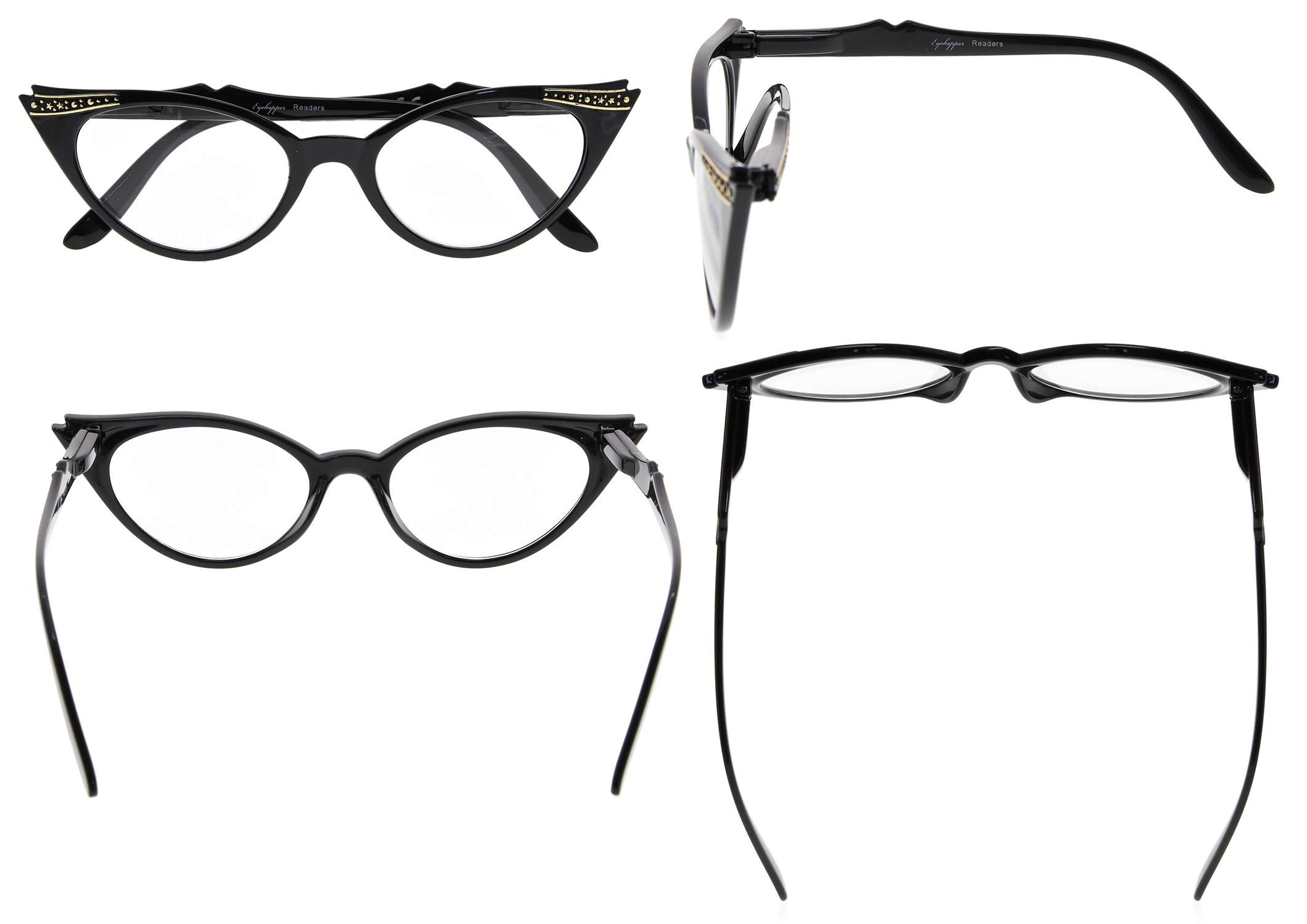 Eyekepper Cateyes Womens Reading Glasses (+2.50, Black)