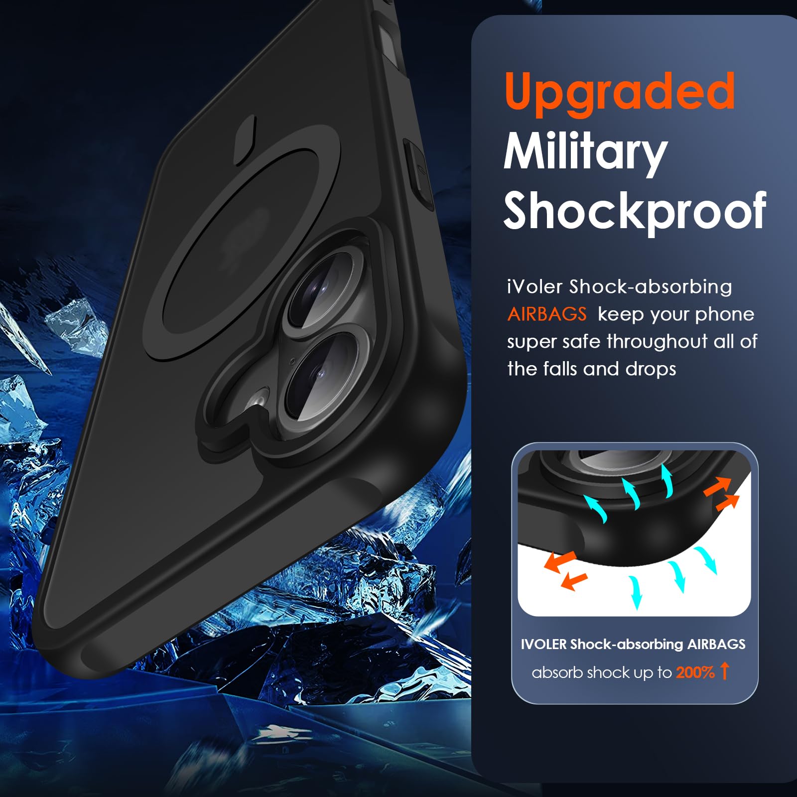 Kmofizle Coque IPhone 16 Et 2 Films En Verre Trempé, Coque