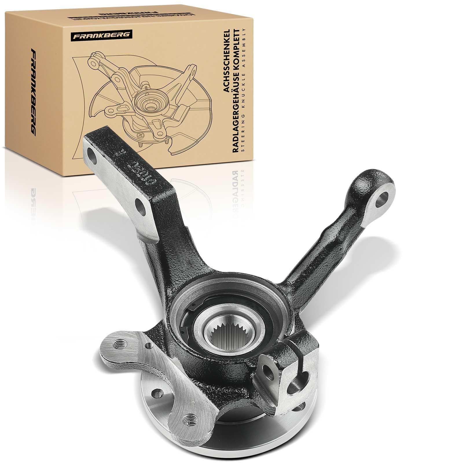 Frankberg Alloggiamento cuscinetto ruota mozzo sterzo anteriore destro | 171407256B; Compatibile con: Golf I Cabriolet 155, C.a.d.d.y I 14, Golf I 17, S.C.I.R.O.C.C.O 53, J.e.t.t.a I 16
