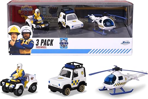 Dickie Toys Sam 3-Pack Fireman Sam Toys, Fireman Sam Figures, 164, 5-8 cm Length
