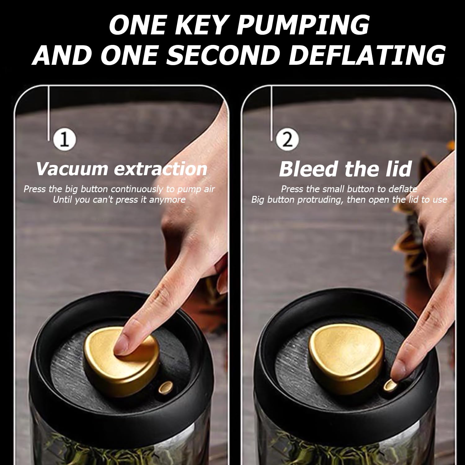 Boîte à Café Hermétique Pour Grains De Café, 1,8 L, Noire