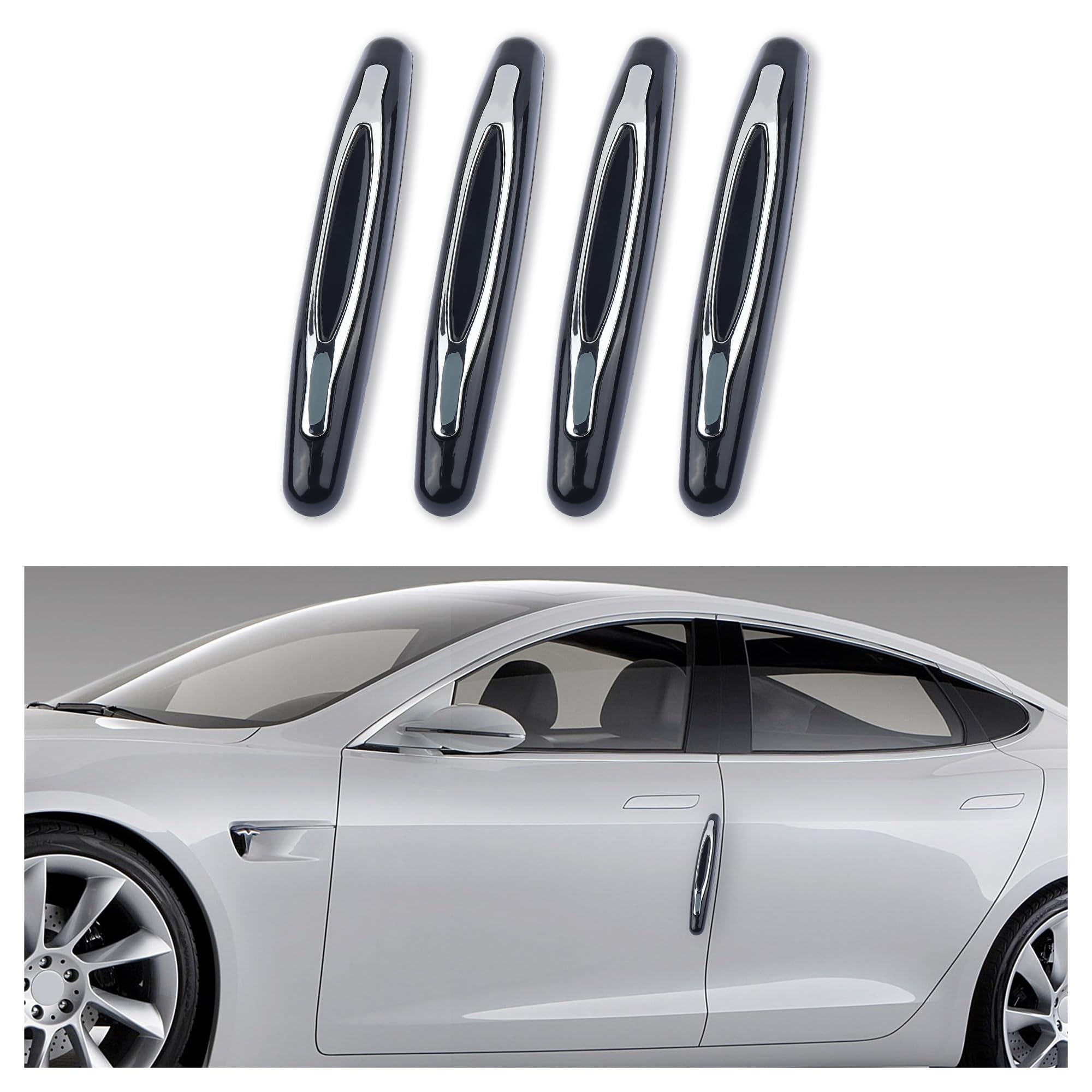 Protezione Per Portiera Auto Anti-Urto, 4 Pezzi In ABS E PVC, Universale Per Auto, SUV E Pickup, Antigraffio E Anti-sfregamento, Colore Nero