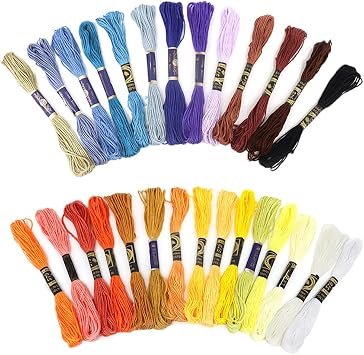 Embroidery Threads 150 Skeins Pack Embroidery Floss Cross Stitch Threads Crafts Floss Friendship Bracelets Floss Rainbow Color for DIY Art&Craft Project