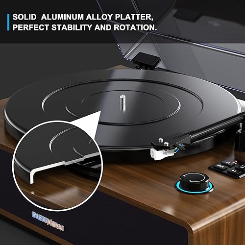 Miniatura 3 de Tocadiscos para vinilo con altavoces integrados, tocadiscos de transmisión por correa de alta fidelidad con cartucho magnético AT-3600L,