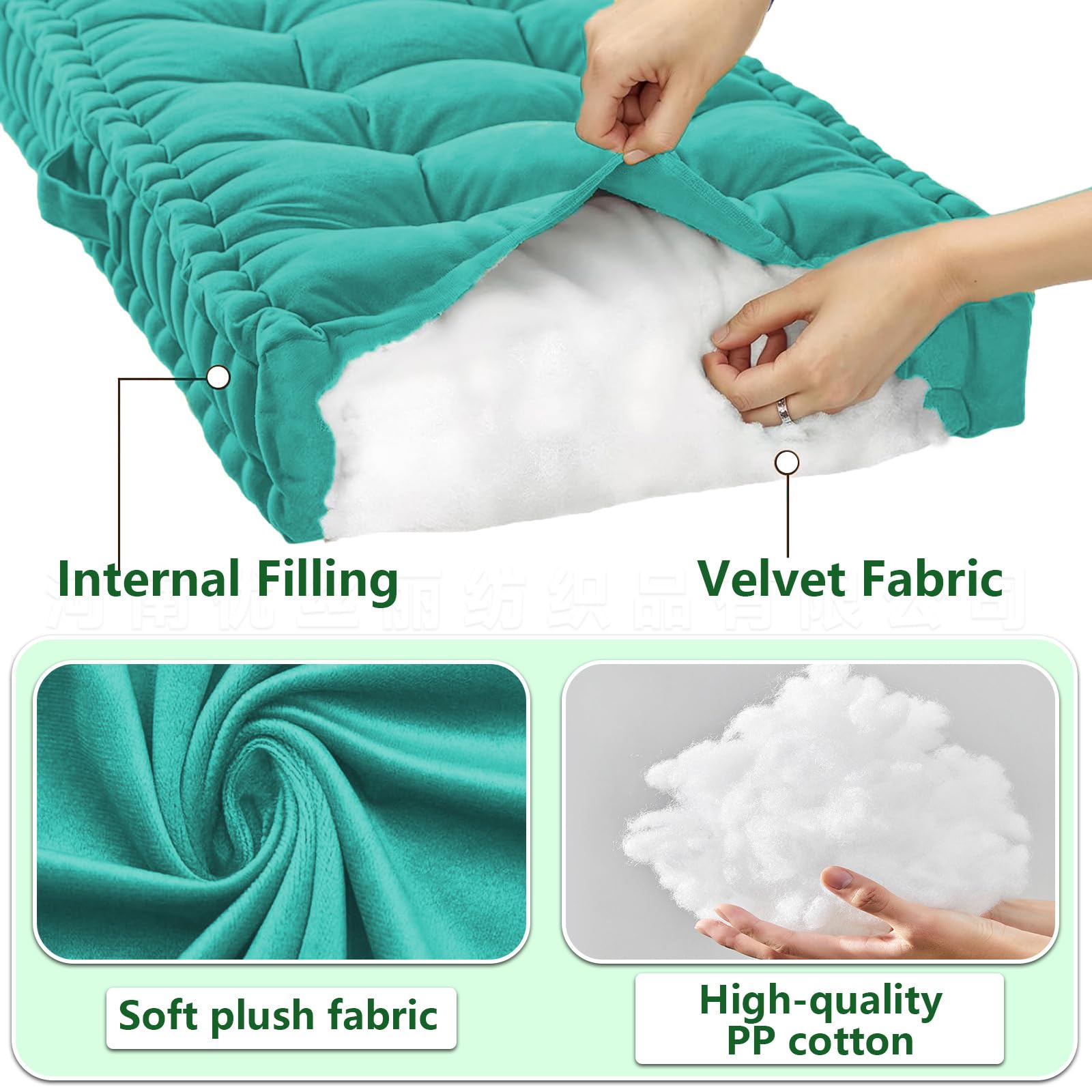 Panchina in velluto tufted, cuscino per sedia con manico, per sedie da cucina e pianoforte, divani, 120 cm, 150 cm, 80 cm, 100 cm, 90 x 30 cm, 10 cm di spessore, per sedie da cucina e pianoforte
