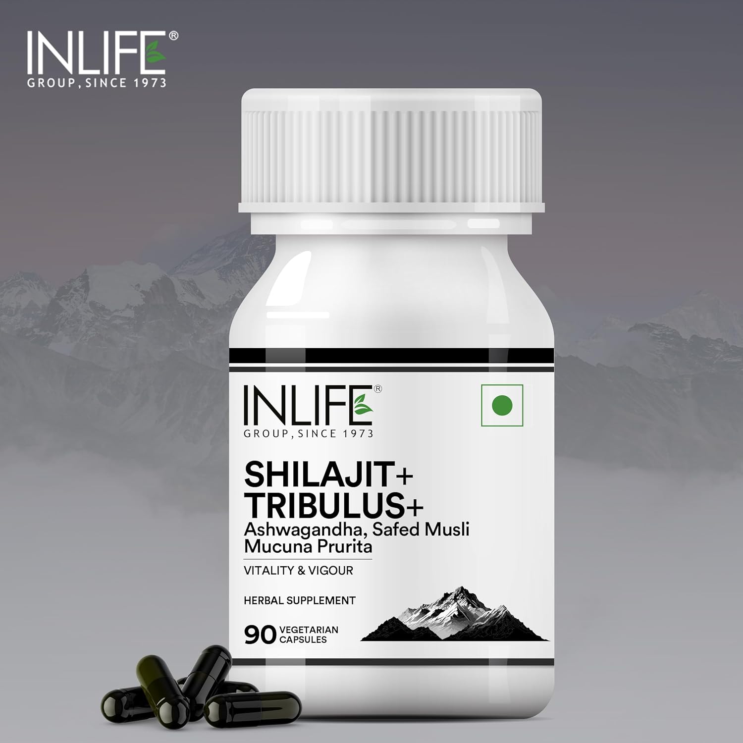 Inlife Shilajit with cleaning smile | Ashwagandha, Tribulus (Gokshura) capsules for men and women. Strength and stamina. Ayurvedic Wellness Supplement - 90 Vegetarian Capsules Inlife Shilajit with cleaning smile | Ashwagandha, Tribulus (Gokshura) capsules for men and women. Strength and stamina. Ayurvedic Wellness Supplement - 90 Vegetarian Capsules