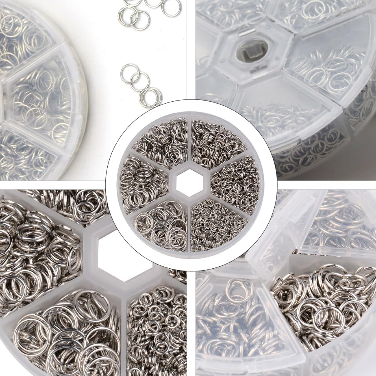 STOBOK 3sets Jewelry Ring DIY Open Jump Ring Charm Connectors for Necklace Jewelry Making