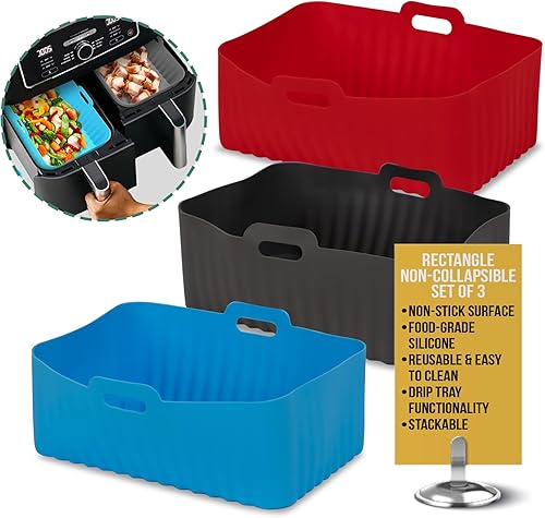 Miniatura 1 de Forros de silicona para freidora de aire  Accesorios para freidora de aire  Forros reutilizables para freidora de aire  Insertos para freidora de