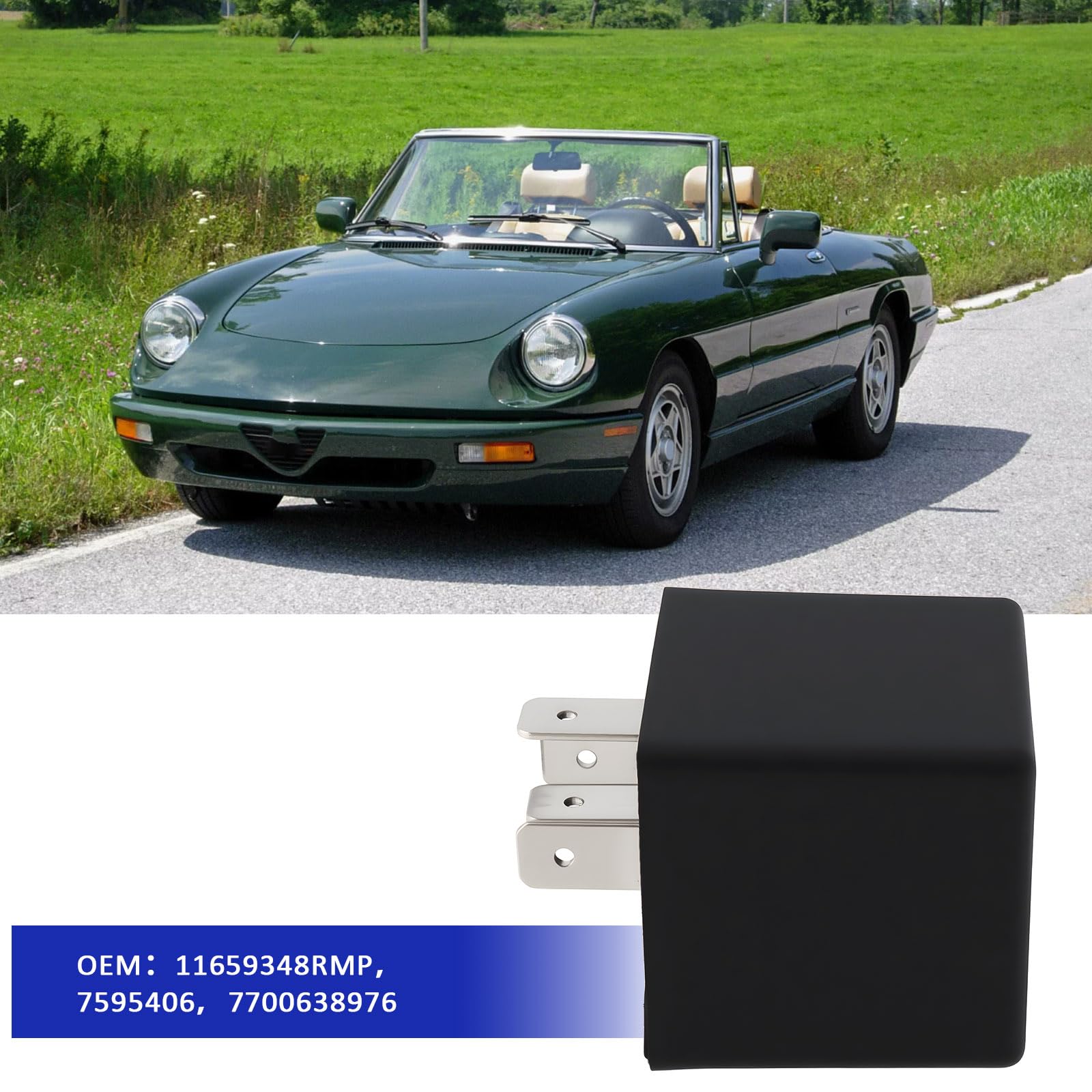 ECSiNG Relais de Clignotant 4 Broches 12 V 11659348RMP Compatible avec Alfa Romeo Spider 105 115 916 1966-2005