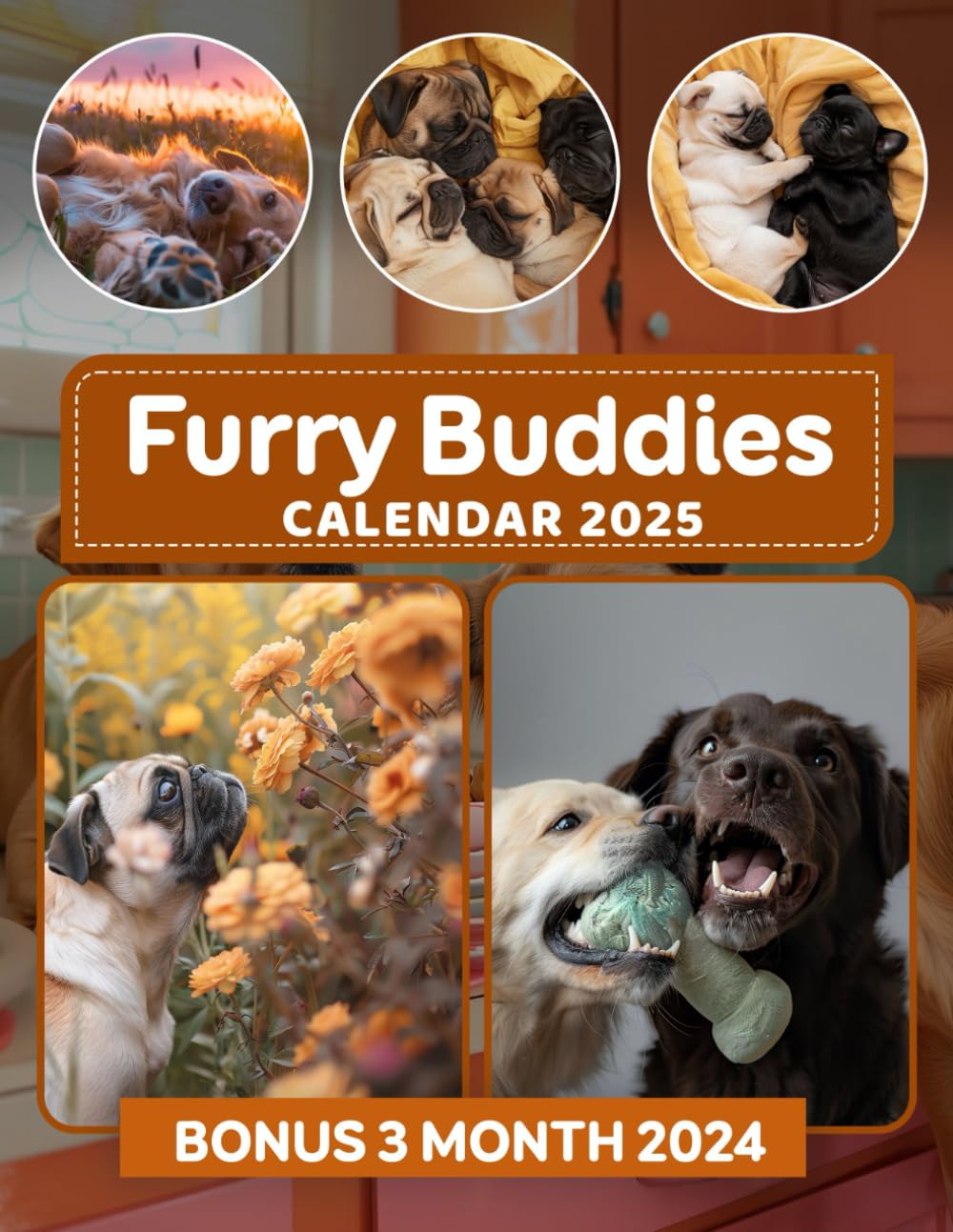 Furry Buddies Calendar 2025: 15-Month Adorable Dog Photography, Bonus 3 Months 2024, For Kids And Adult, From January to December 2025, Perfect for Planning and Organizing Your Year