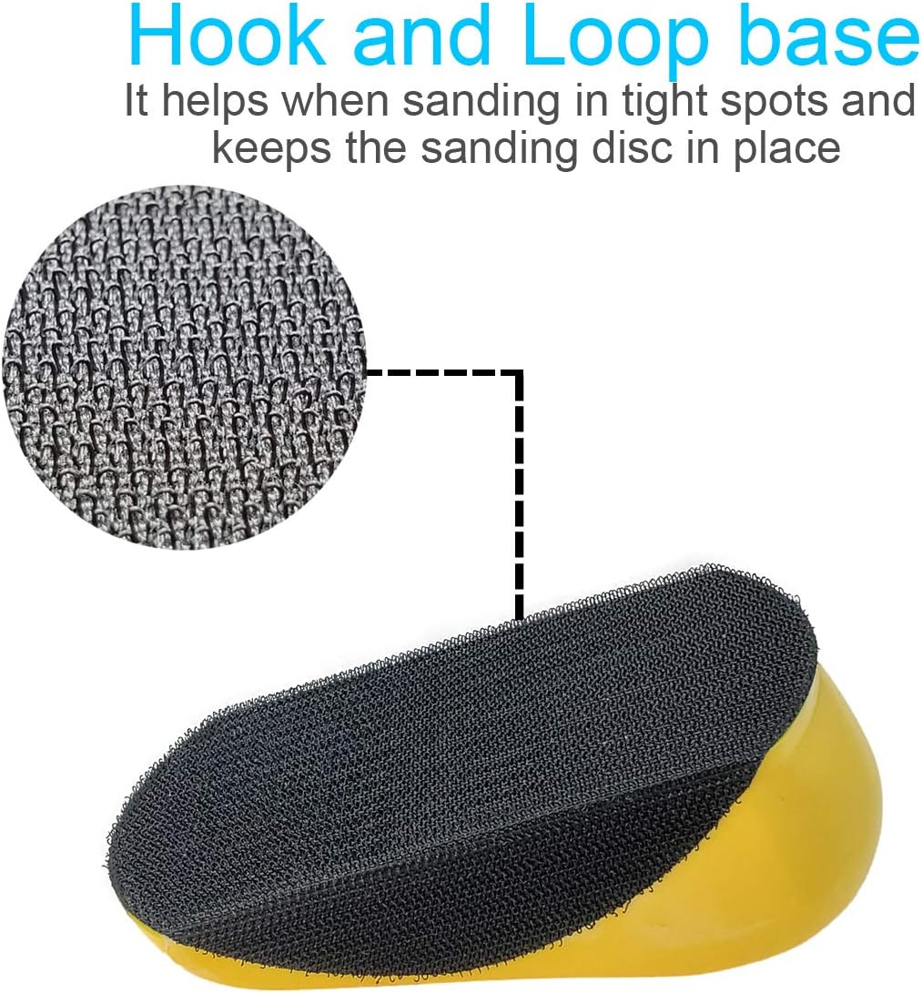 M-jump 5 inch Mouse Hand Sanding Pad Hook and Loop Sanding Block Hook Backing Plate For Woodworking, Furniture Restoration, Home and Automotive Body. - - 