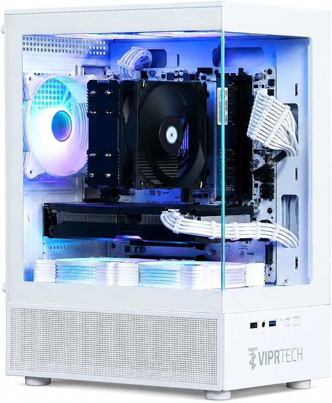 VIPRTECH Stryker 3.0 Gaming PC Ryzen 7, RTX 3060, 16GB/1TB SSD Arctic White | AMD Ryzen 7 4.1GHz Liquid Cooled, RTX 3060 12GB, 16GB DDR4 RAM, 1TB SSD, 700W PSU